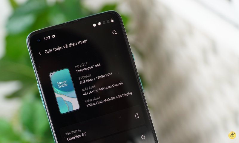 Cấu hình của chiếc OnePlus 8T 5G với Snapdragon 865
