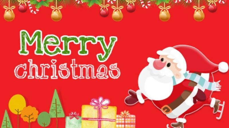 Mẫu thiệp Giáng sinh ông già Noel truyền thống