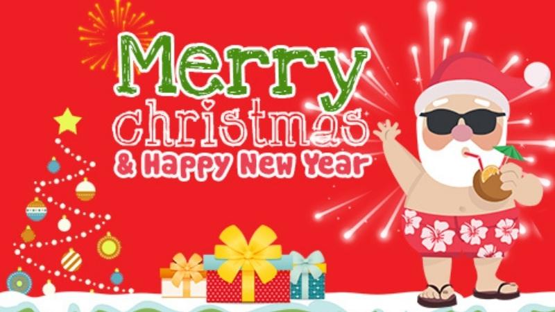 Mẫu thiệp Giáng sinh ông già Noel hài hước