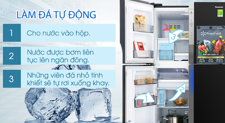Automatic ice making - Panasonic Inverter refrigerator 550 liters NR-DZ600GXVN