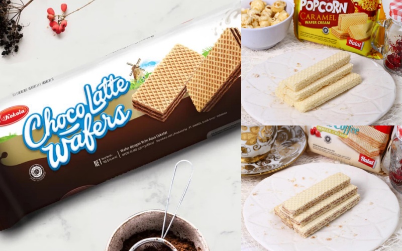 Bánh wafer: Wafer Chocolate, Majestic Wafer Popcorn Caramel, Majestic Wafer White Coffee