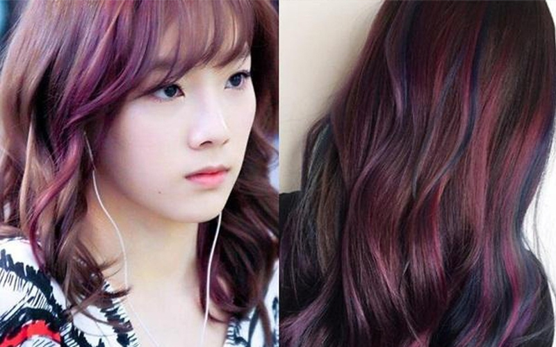 Công thức nhuộm màu tím ánh đỏ tuyệt đẹp - Học viện tóc ONESTAR