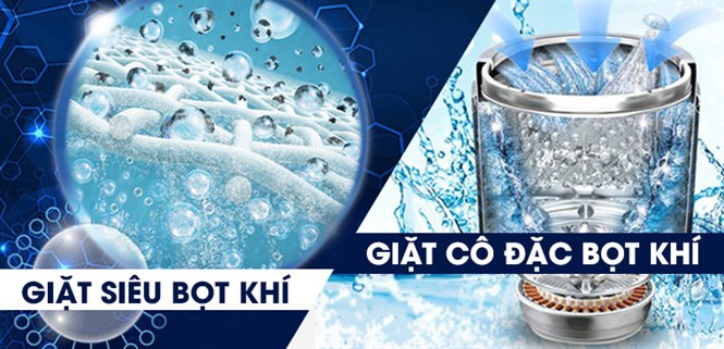 So sánh công nghệ giặt cô đặc bọt khí và giặt siêu bọt khí trên máy giặt Toshiba