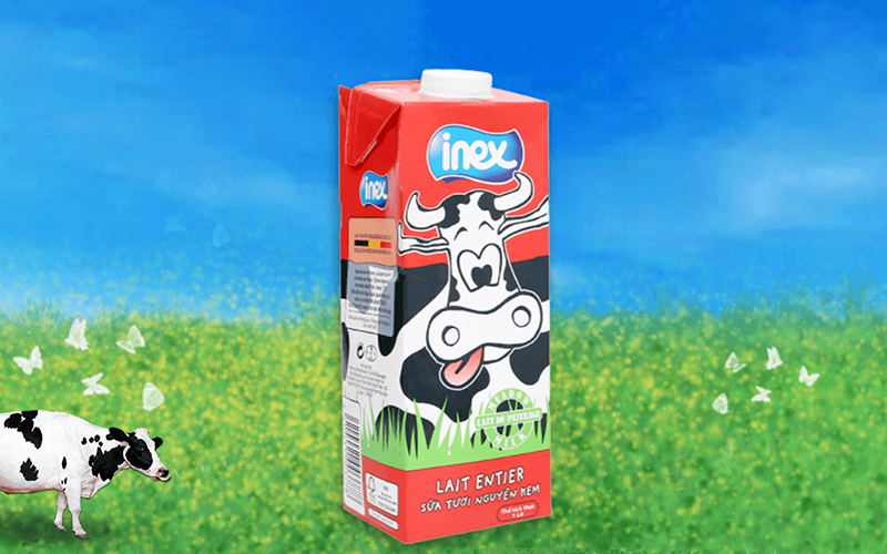 Inex fresh cream milk in a box