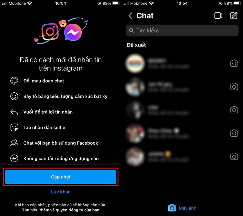 Hướng dẫn cách chat Messenger ngay trên ứng dụng Instagram