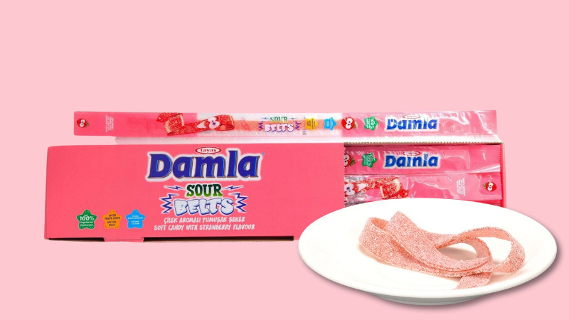 Kẹo dẻo hương dâu Damla Sour Belts