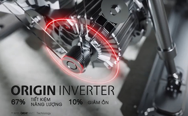 Động cơ Origin Inverter cho máy hoạt động êm ái