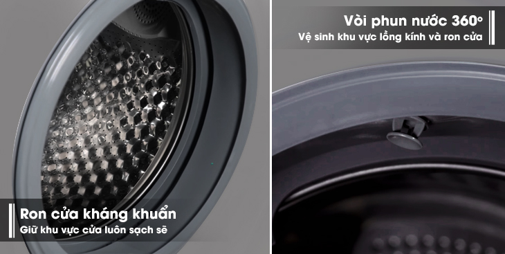 Vòi phun nước 360 độ và ron cửa kháng khuẩn
