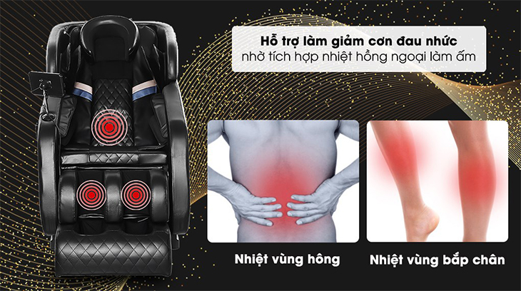 Nhiệt hồng ngoại phát tán ra các bộ phận giúp giảm cơn đau nhứt