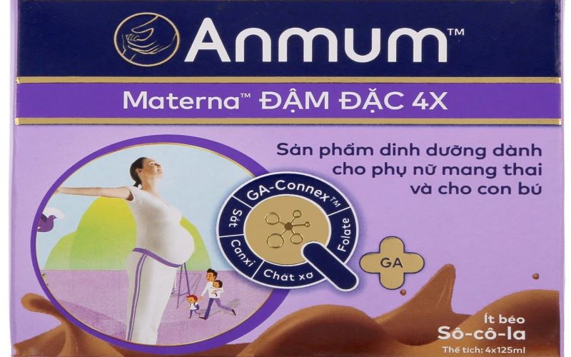 Sữa bột pha sẵn Anmum Materna đậm đặc 4X socola