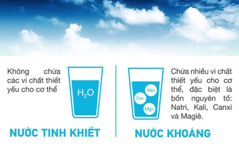 Dưỡng chất trong nước khoáng và nước tinh khiết