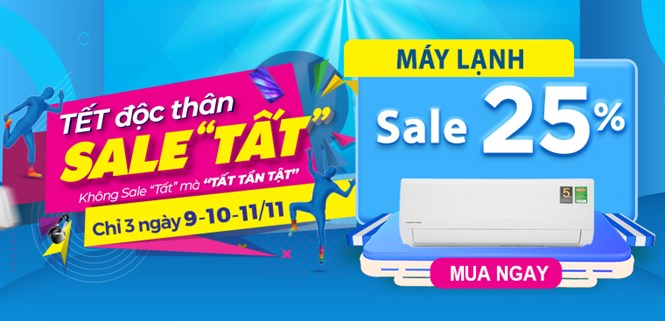 Sele "Tất" 11.11 - Top 5 máy lạnh giá cực SỐC 25%, rẻ đến bất ngờ