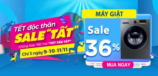Sale siêu khủng 11.11 - Máy giặt giảm đến 36%, nhìn giá cực đã