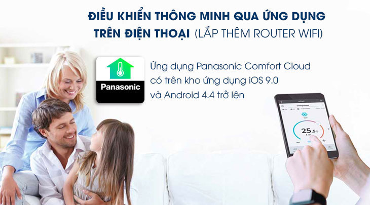 Đánh giá máy lạnh PU9-WKH số 1 thị trường năm 2020 của Panasonic > Điều khiển bằng điện thoại