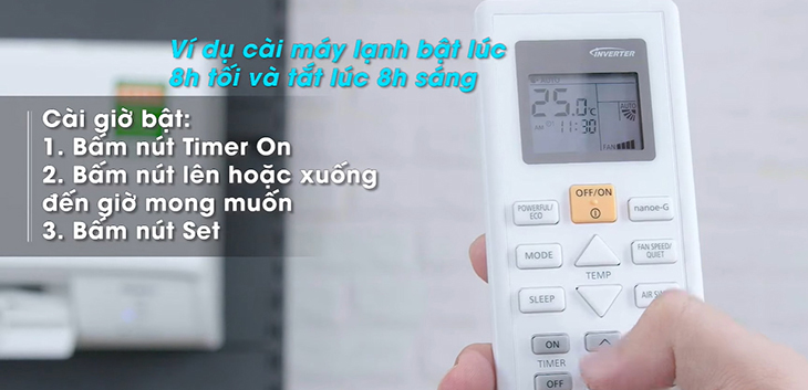 Đánh giá máy lạnh PU9-WKH số 1 thị trường năm 2020 của Panasonic > Chế độ hẹn giờ bật máy lạnh