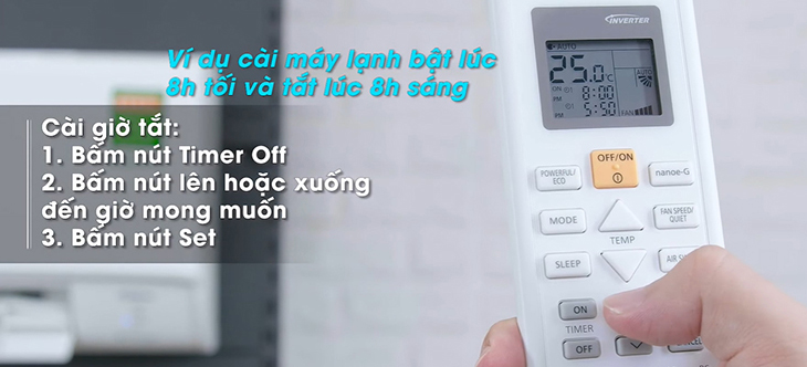 Đánh giá máy lạnh PU9-WKH số 1 thị trường năm 2020 của Panasonic > Chế độ hẹn giờ tắt máy lạnh