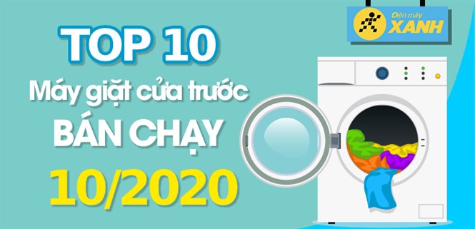 Top 10 máy giặt cửa trước bán chạy nhất tháng 10/2020 tại Điện máy XANH