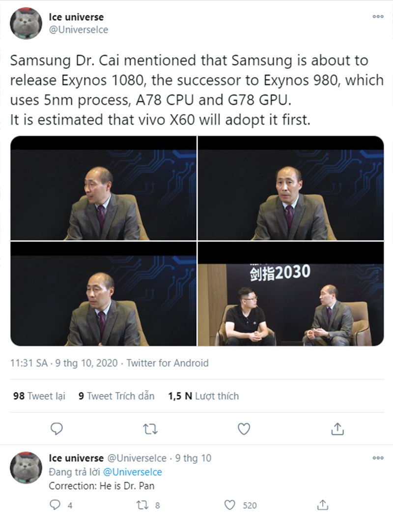 Thông tin về chip Exynos 1080 Thông tin về chip Exynos 1080