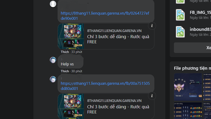 Tình trạng spam link trên các cộng đồng là một tong những nhức nhối của Liên Quân Tình trạng spam link trên các cộng đồng là một tong những nhức nhối của Liên Quân
