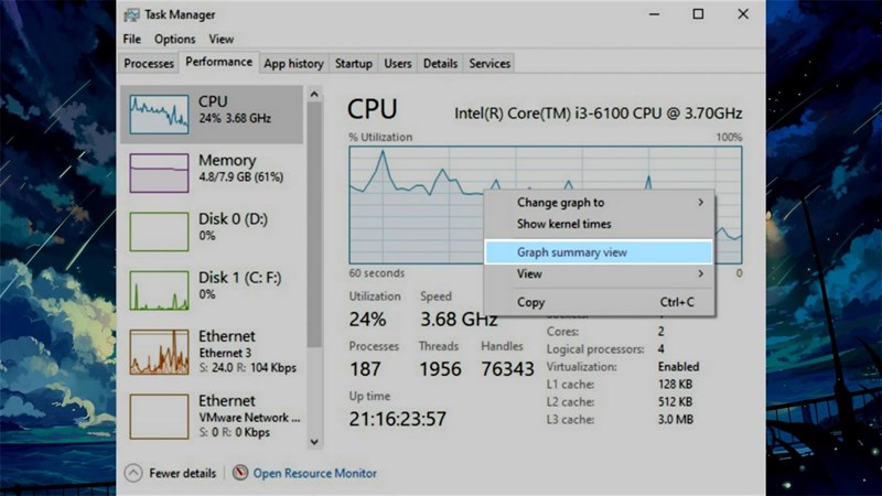 bảng hiệu suất máy tính