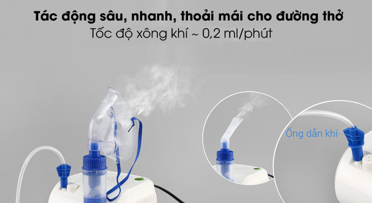 Tốc độ phun khí khoảng 0,2 ml/phút