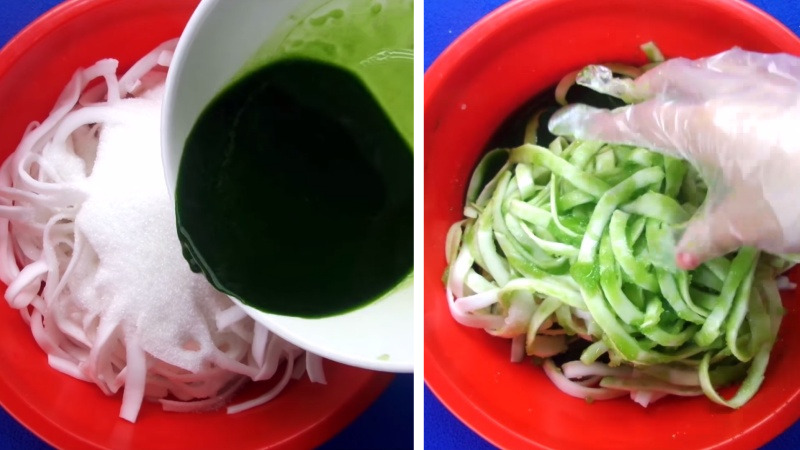 Ngâm dừa nước với đường