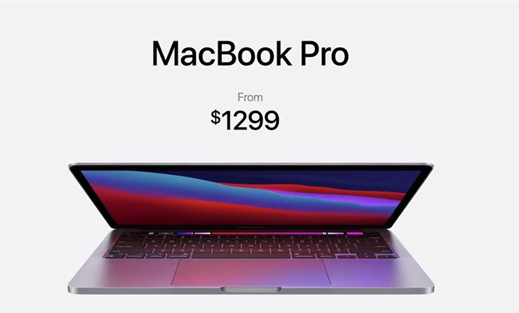 Giá bán khởi điểm của Macbook Pro 13 inch sử dụng chip M1 không thay đổi so với phiên bản sử dụng chip Intel
