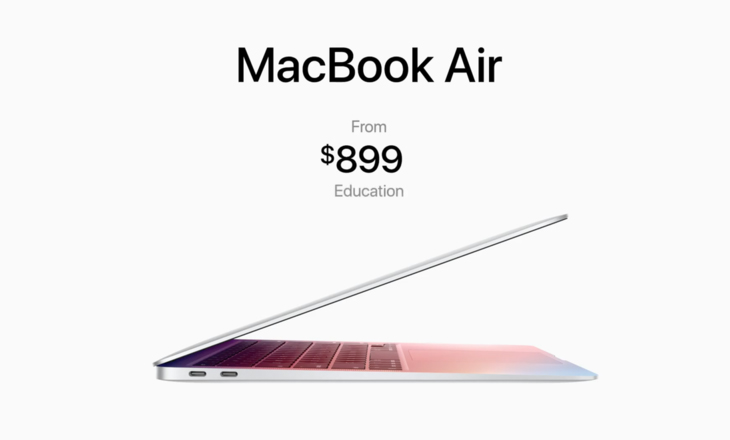 Apple ra mắt MacBook Air M1, nhanh hơn 98% PC, pin 18 giờ, giá từ 23 triệu > Bất chấp sự gia tăng lớn về mặt hiệu suất, MacBook Air mới vẫn có giá khởi điểm 999 USD