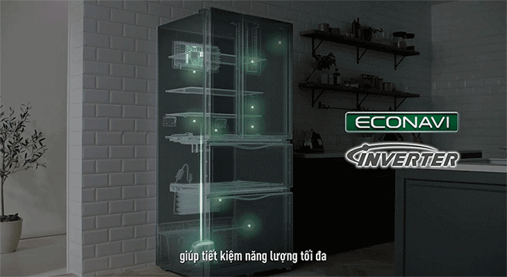 Tiết kiệm điện - Tủ lạnh Panasonic Inverter dòng NR-F-03GT-X2