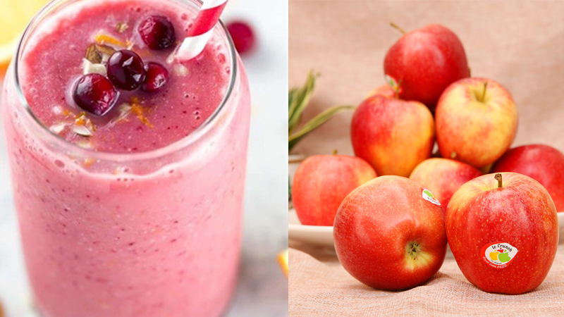 Sinh tố cranberry và táo