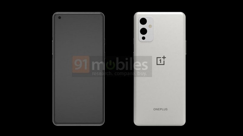 OnePlus 9 lần đầu lộ ảnh render với màn hình nốt ruồi, viền cạnh cân đối cùng cụm 3 camera ở mặt sau