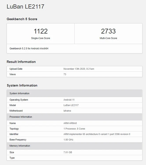 Điểm Geekbench được rò rỉ