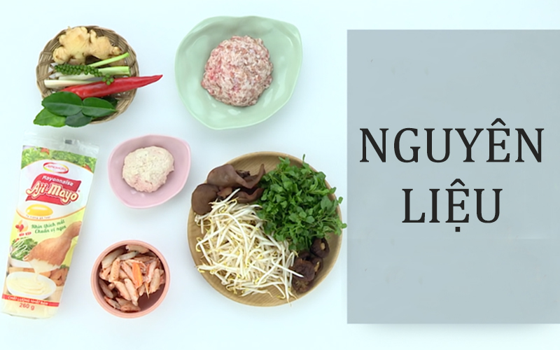 Nguyên liệu làm chả cua nấm hương Nguyên liệu làm chả cua nấm hương