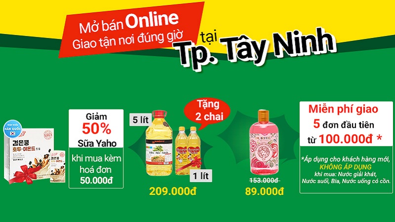 Chào đón Bách hoá XANH Online có mặt tại Tây Ninh, ưu đãi lên đến 50%