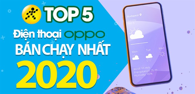 Top 5 điện thoại OPPO bán chạy nhất năm 2020 tại Điện máy XANH