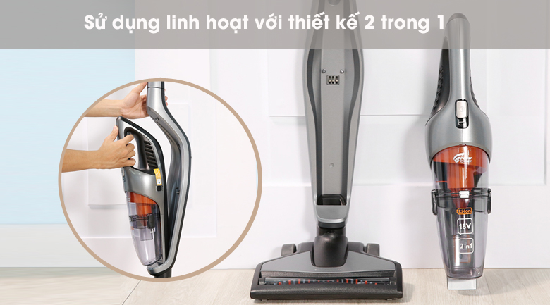 Máy hút bụi sở hữu thiết kế 2 trong 1 không dây và cầm tay
