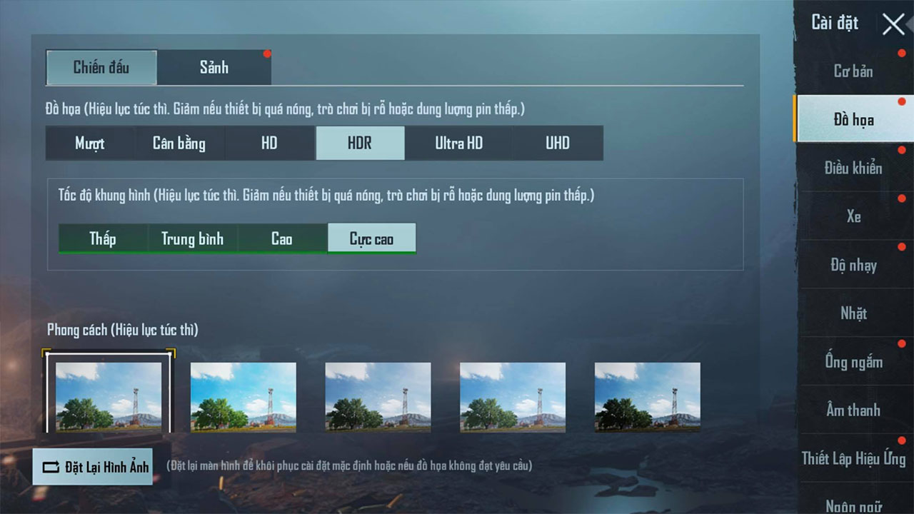 Cấu hình setup trong PUBG Mobile Cấu hình setup trong PUBG Mobile
