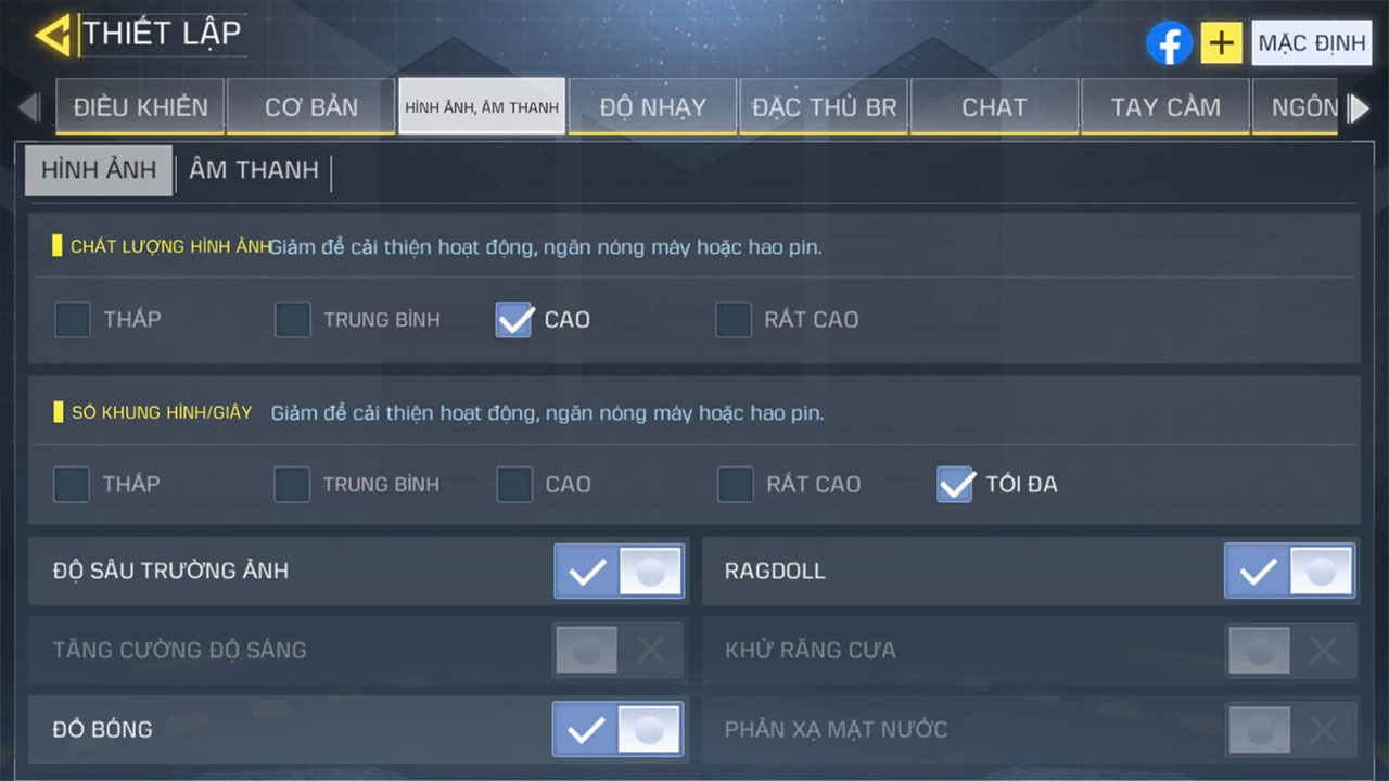 Cấu hình setup trong Call Of Duty Mobile Cấu hình setup trong Call Of Duty Mobile