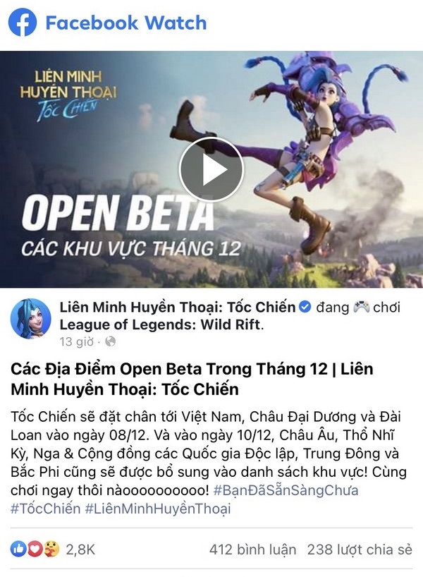 Tin vui cho cộng đồng game thủ tại Việt Nam, Liên Minh Huyền Thoại: Tốc Chiến sẽ chính thức có mặt tại nước ta vào ngày 8/12