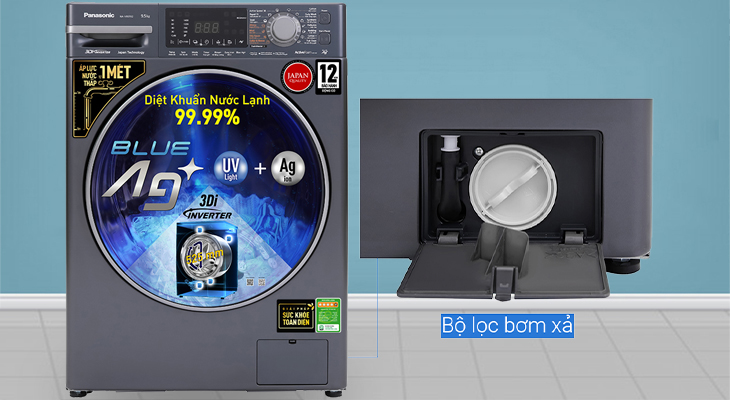 Máy giặt Panasonic Inverter 9.5 Kg NA-V95FX2BVT - Bộ lọc bơm xả