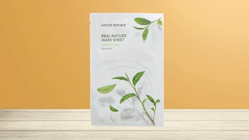 Mặt nạ giấy chiết xuất trà xanh Nature Republic Real Nature Mask Sheet 23ml
