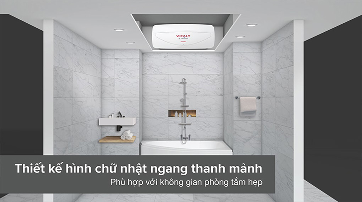 Bình nóng lạnh của Ariston thiết kế hiện đại, nhỏ gọn
