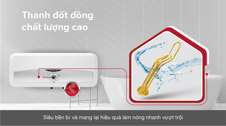 Bình nóng lạnh Ariston có chất liệu tốt, đạt chuẩn