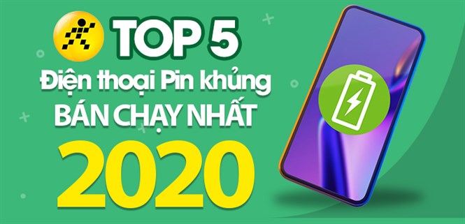 Top 5 điện thoại pin khủng 5000 mAh bán chạy nhất năm 2020 tại Điện máy XANH