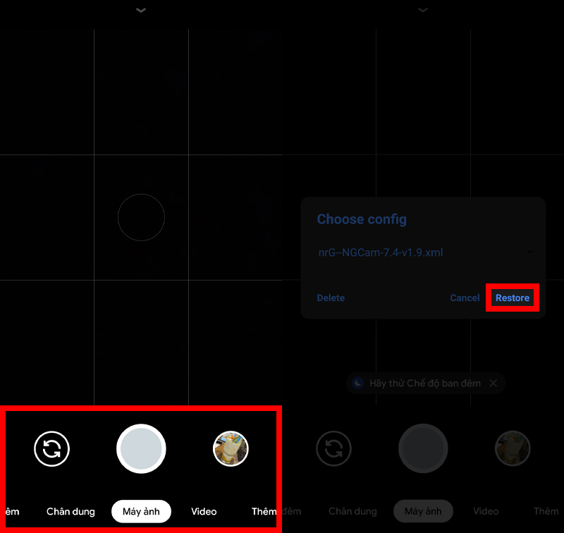 Cài tệp cấu hình Cài tệp cấu hình