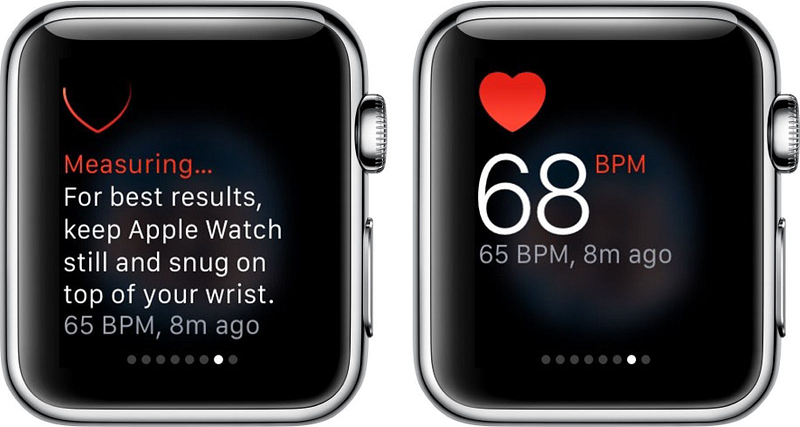 Tính năng đo nhịp tim trên Apple Watch (Nguồn: MacRumors) Tính năng đo nhịp tim trên Apple Watch (Nguồn: MacRumors)
