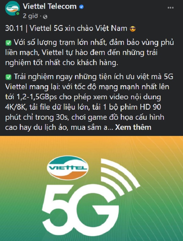 Mạng 5G Viettel dự kiến vẫn sử dụng được với sim 4G, tốc độ siêu nhanh