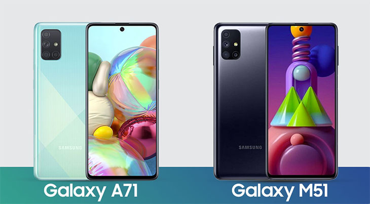 Thiết kế của Galaxy A71 và Galaxy M51