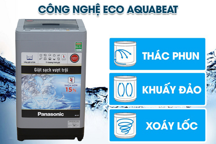 Công nghệ ECO AQUA BEAT dòng tiêu chuẩn Các tiêu chí lựa chọn máy giặt Panasonic cho năm 2021 > Công nghệ ECO AQUA BEAT dòng tiêu chuẩn
