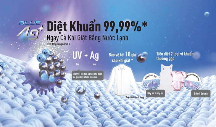 Diệt khuẩn đến 99 Các tiêu chí lựa chọn máy giặt Panasonic cho năm 2021 > Diệt khuẩn đến 99